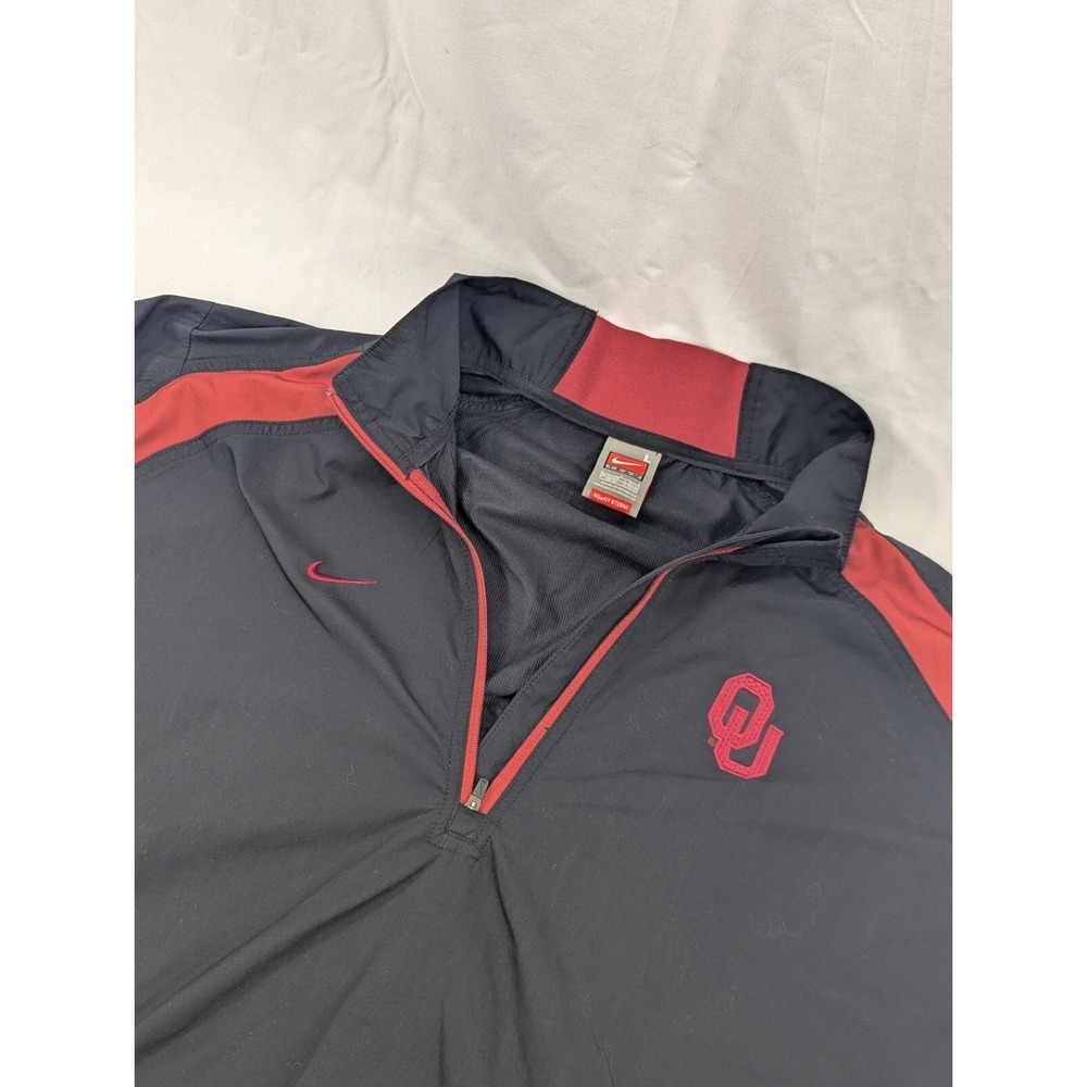 Vintage Nike Team Oklahoma Sooners Jacket Mens Large Fit Storm Quarter Zip